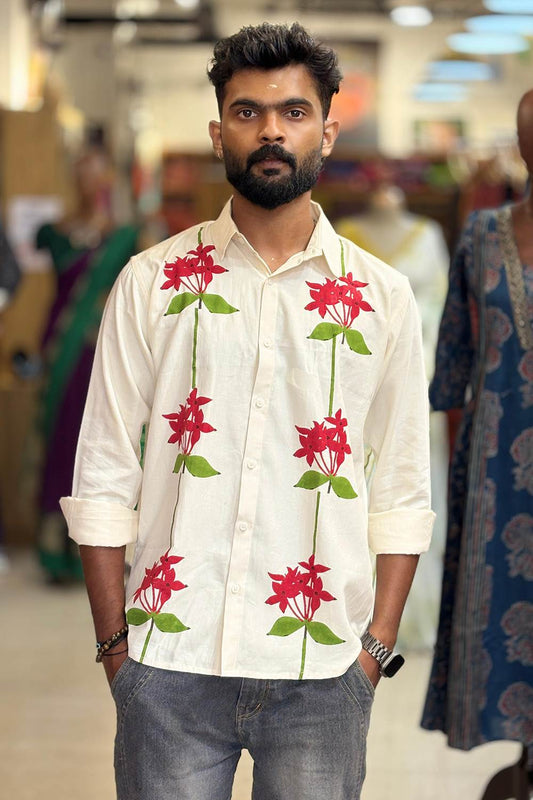 Offwhite Chethi Hand Block Print Shirt