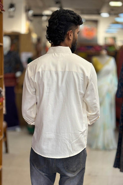 Offwhite Chethi Hand Block Print Shirt