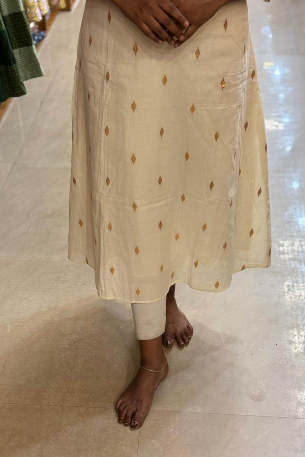 Offwhite Kurthi with Lurex Butas