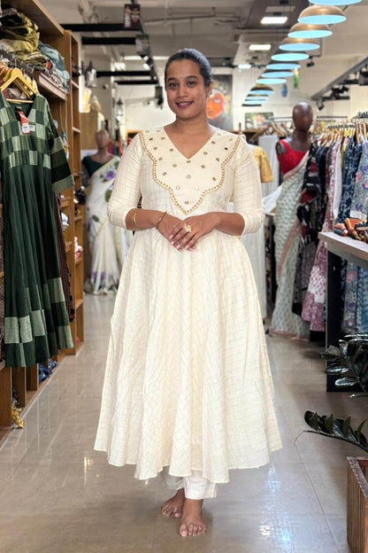 Offwhite Check Umbrella Dress