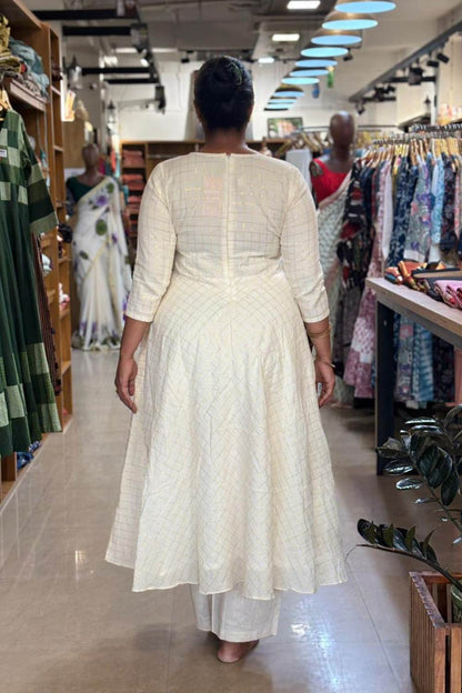 Offwhite Check Umbrella Dress