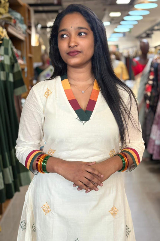 Offwhite A Line Kurthi