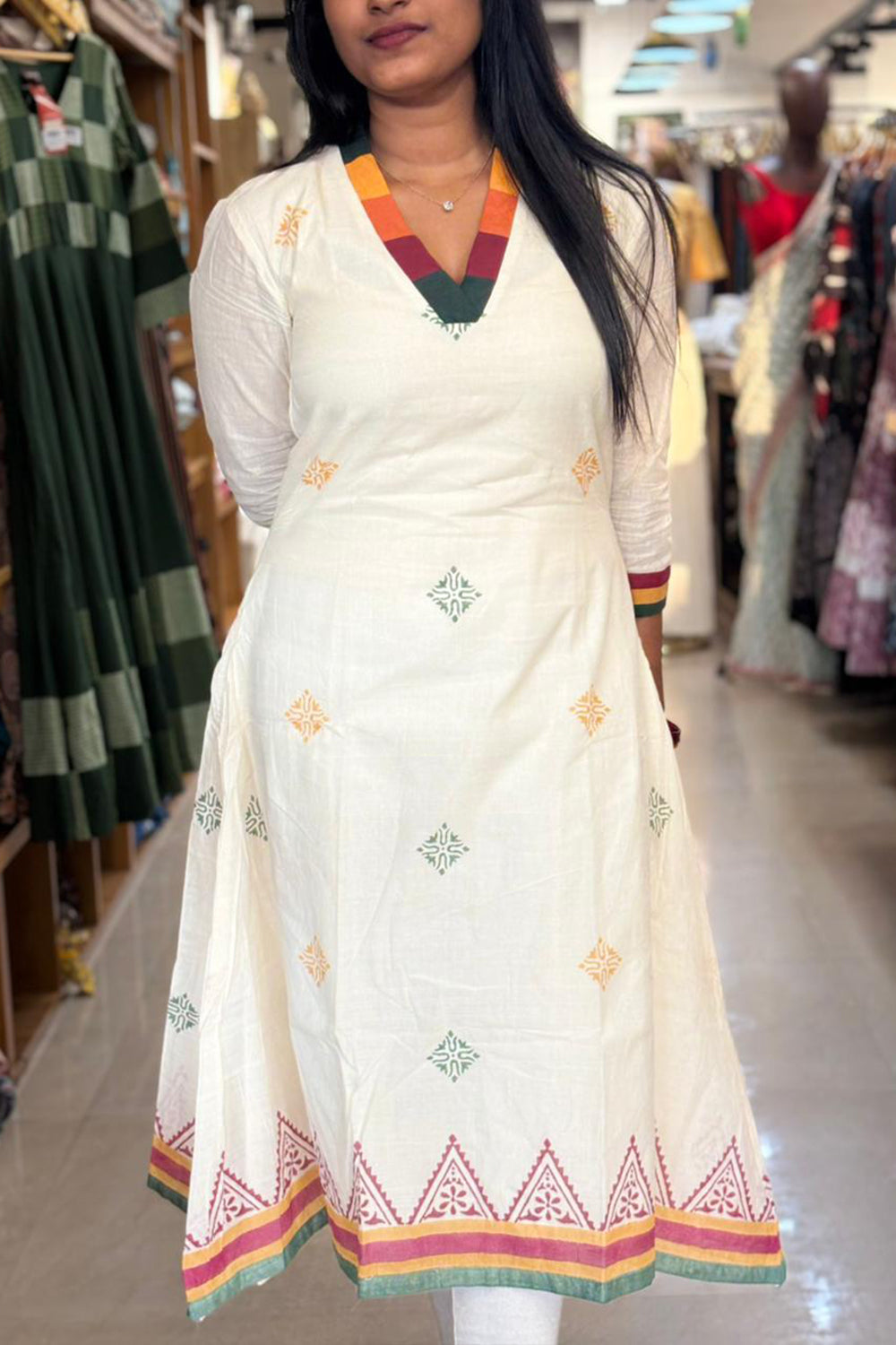 Offwhite A Line Kurthi