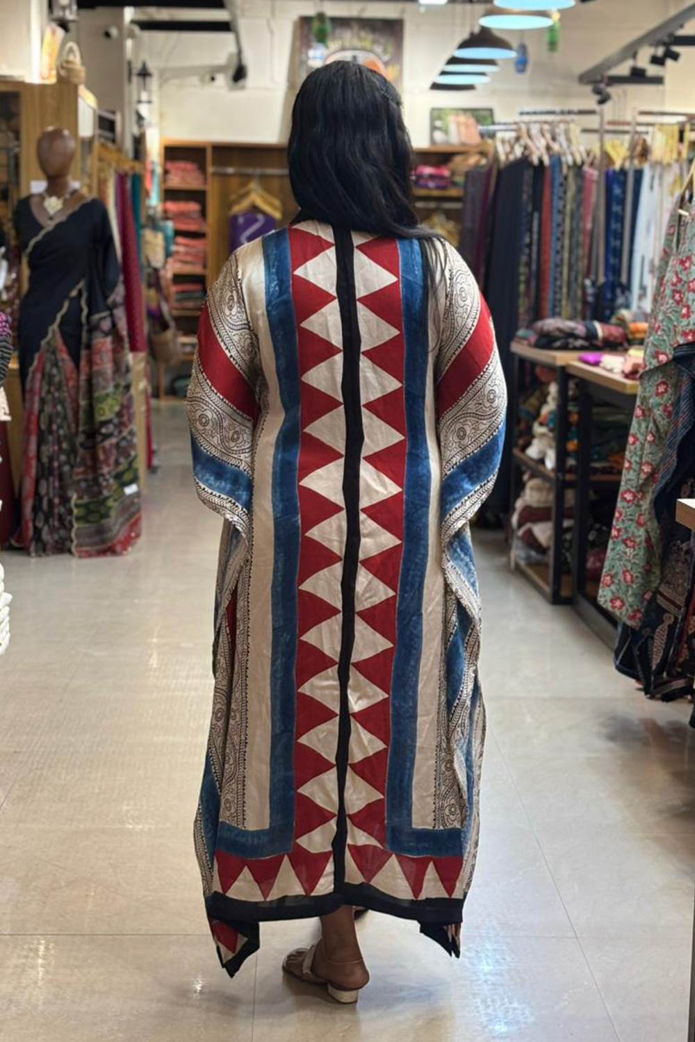 Ajrakh modal silk Button down kaftan