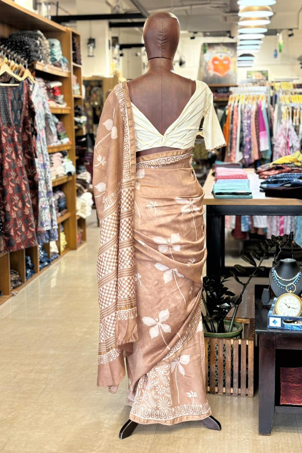 Lightbrown Chanderi Saree