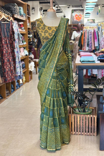 Green Chanderi Saree