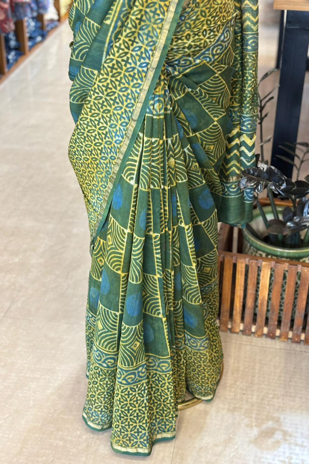 Green Chanderi Saree