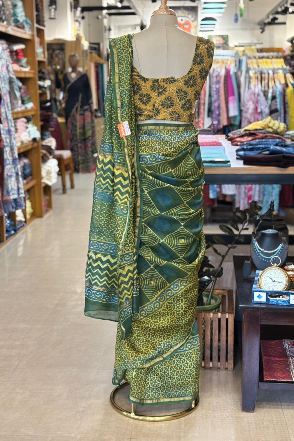 Green Chanderi Saree