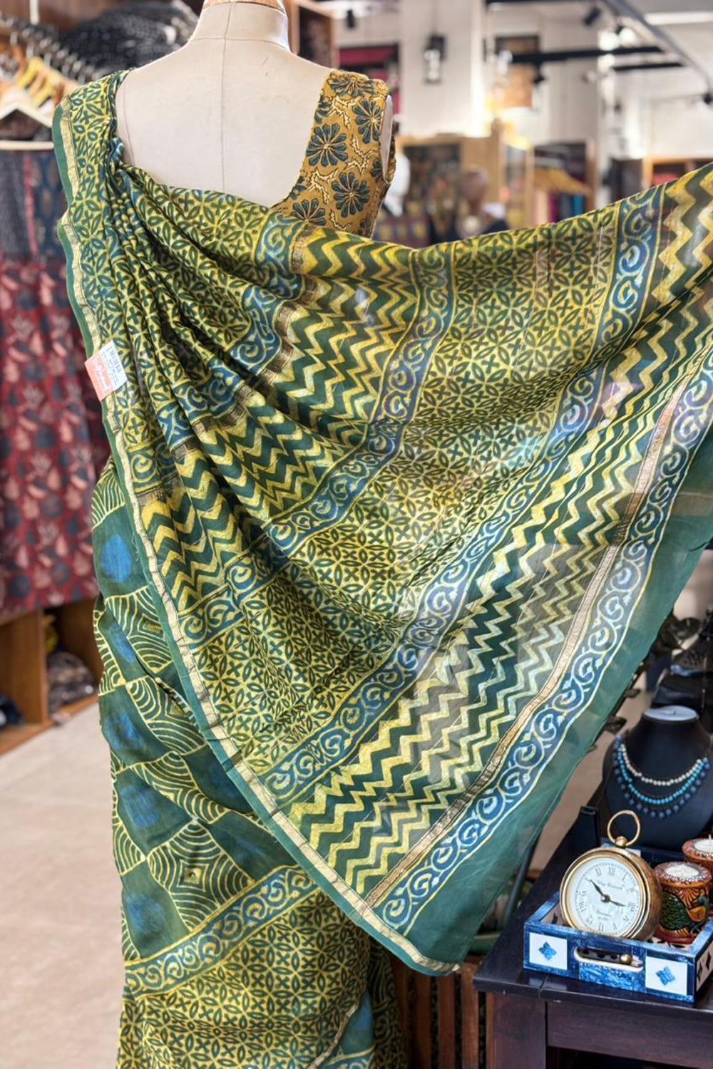 Green Chanderi Saree