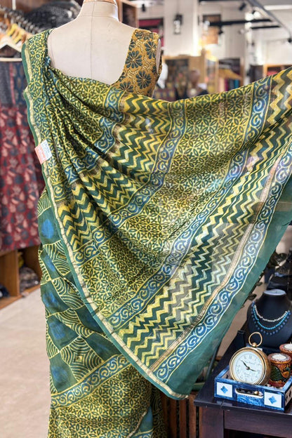Green Chanderi Saree