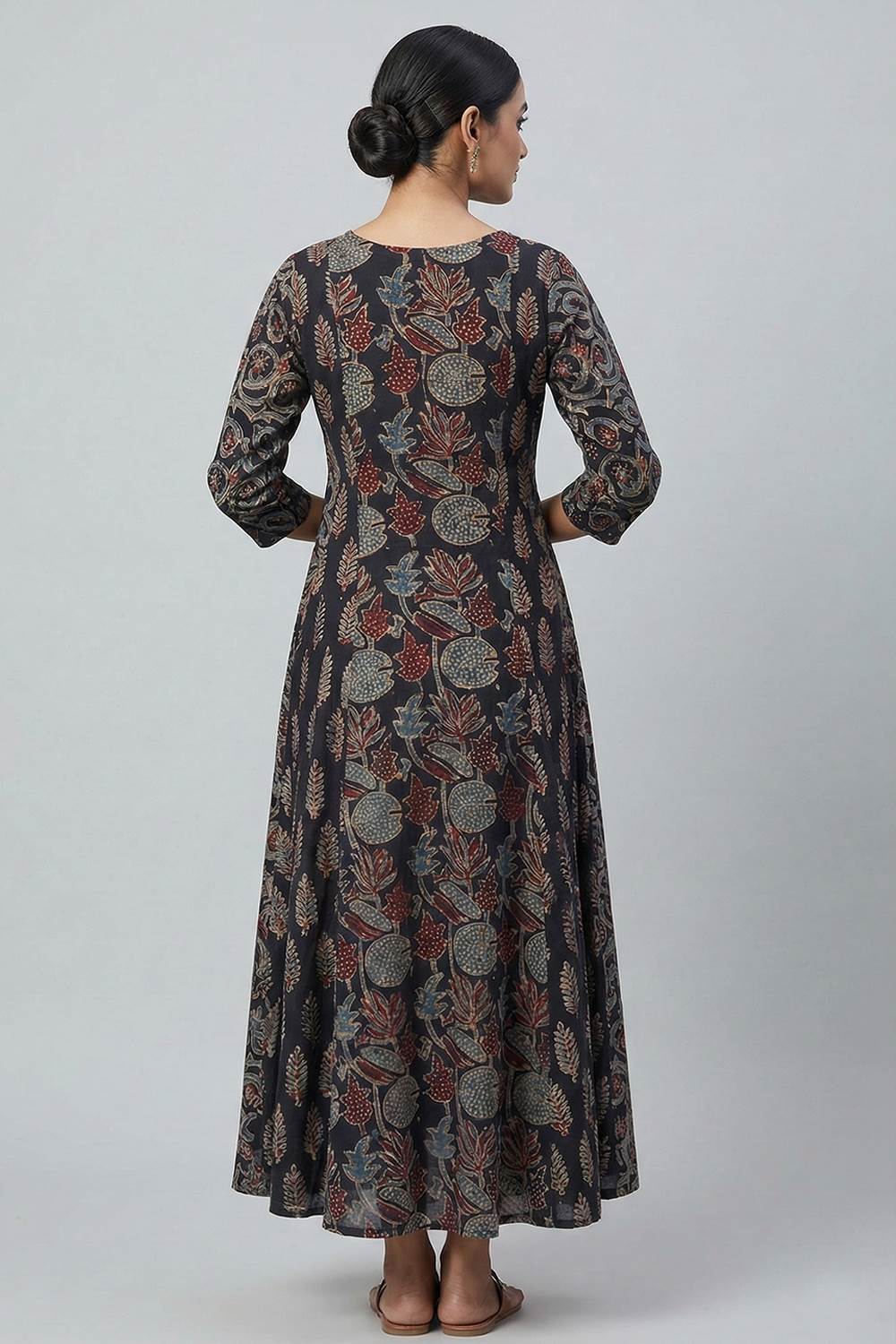 Black Ajrakh 5 Panel Anarkali