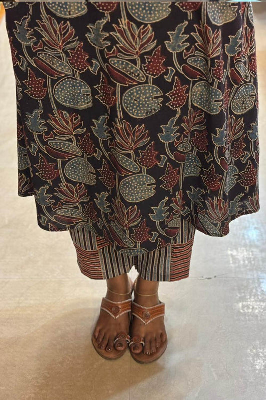 Black Square Striped Pants