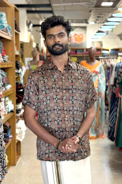 Black Base Modal Silk Shirt