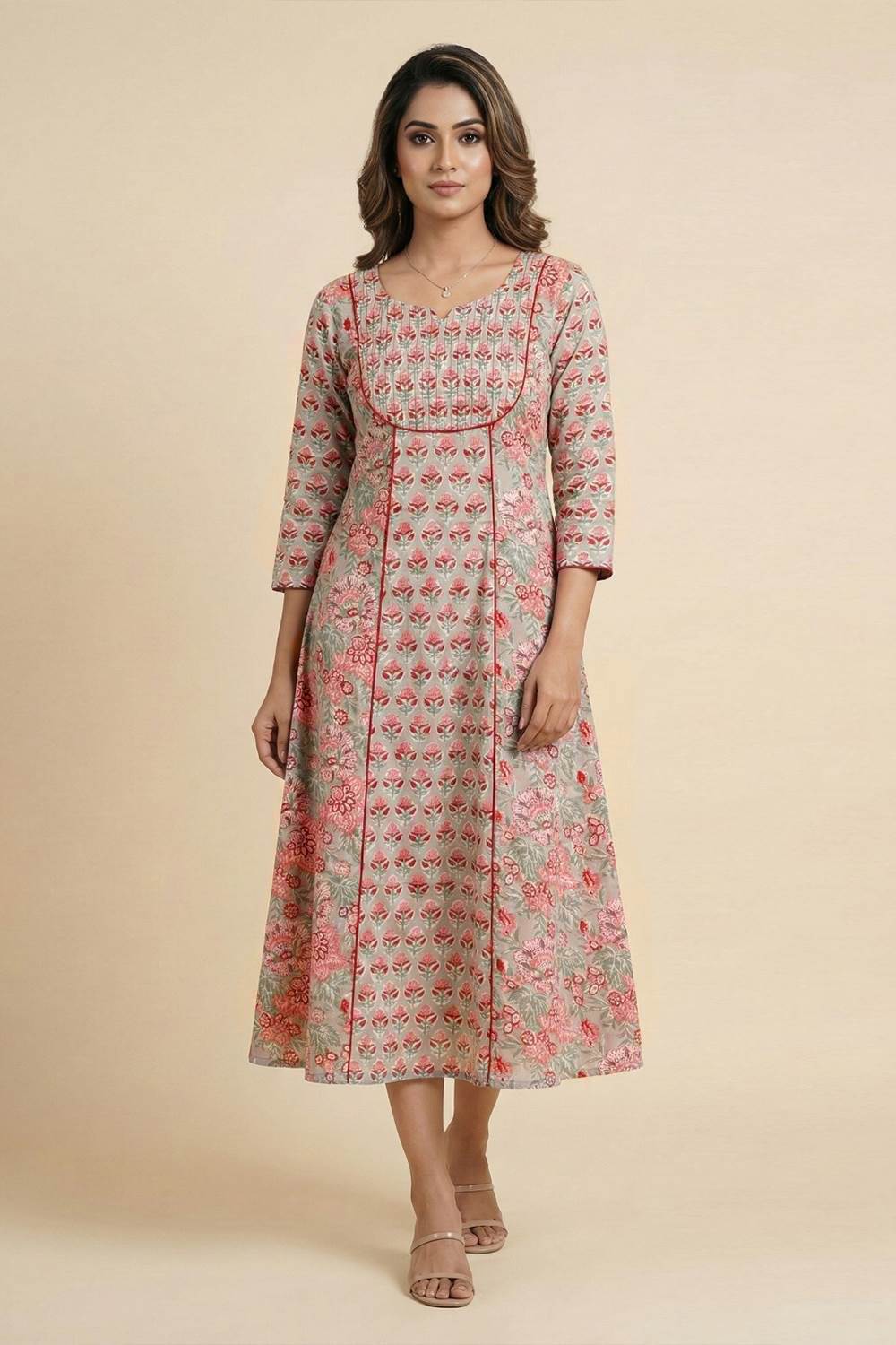 Pastel Green Sanganeri Kurti