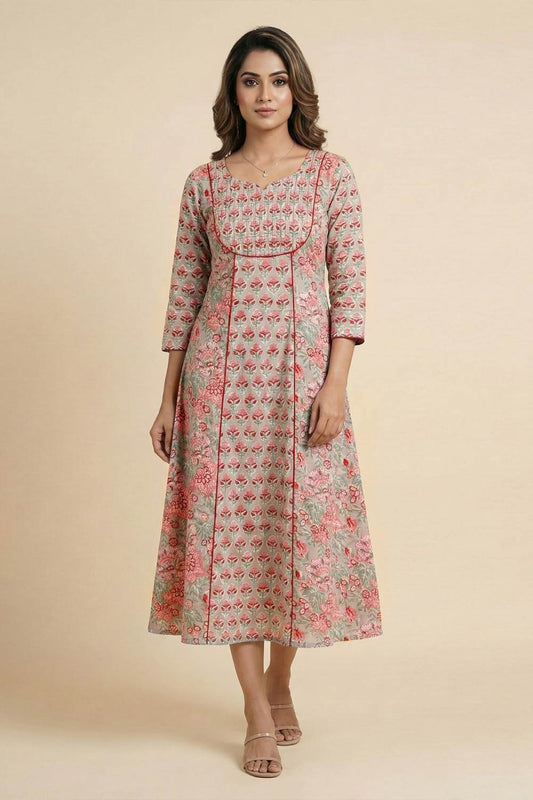 Pastel Green Sanganeri Kurti