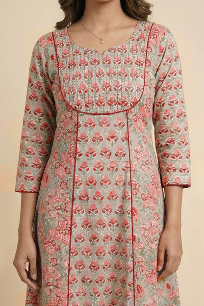 Pastel Green Sanganeri Kurti