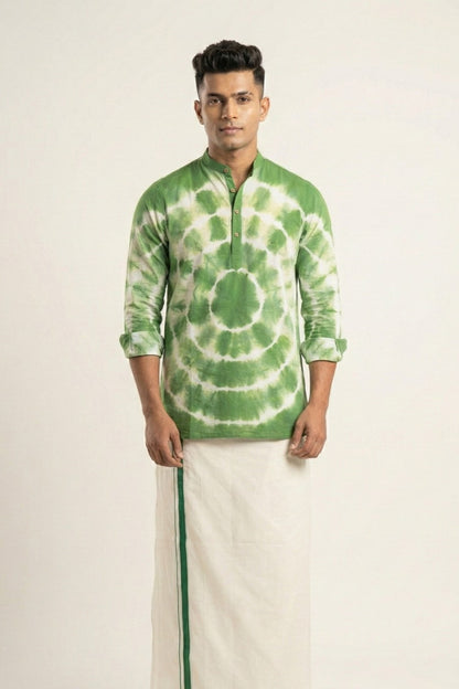 Green Tie & Dye Kurta