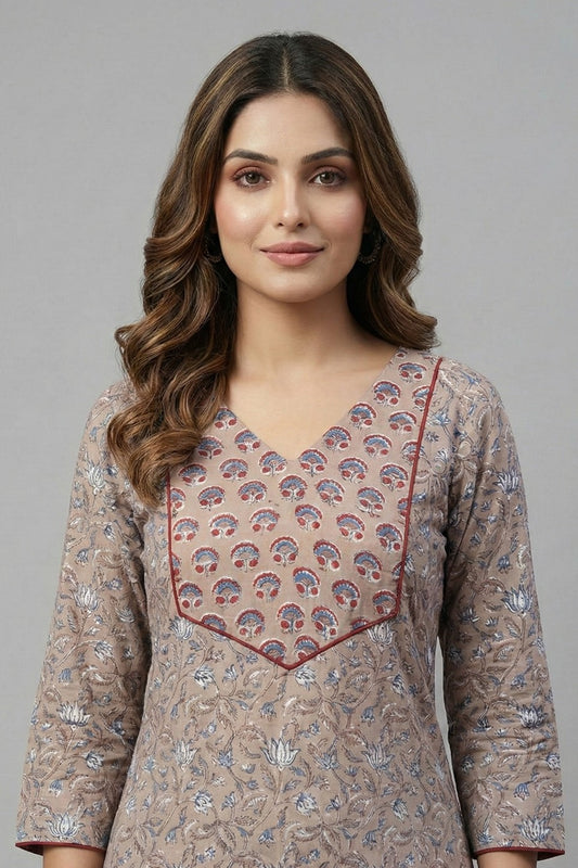 Grey Slited Kurti