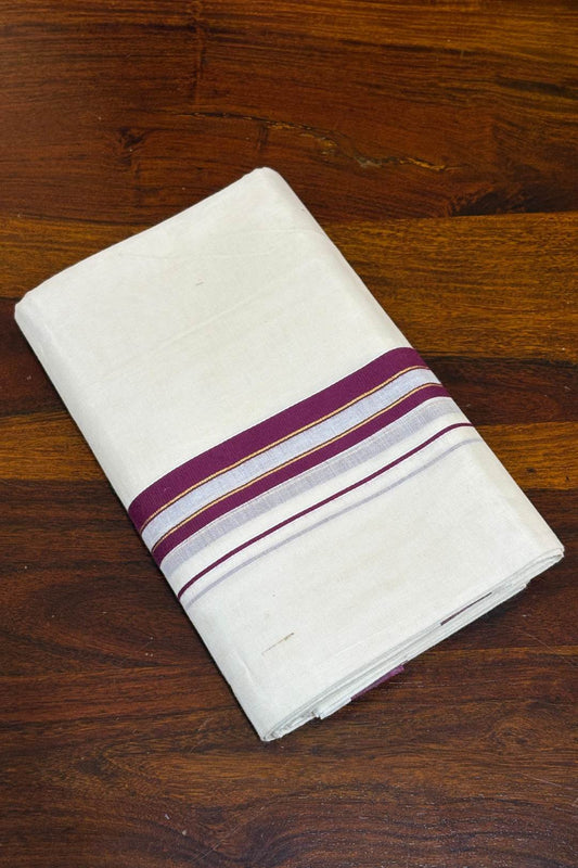 Offwhite Dhothi with 1.5 Inch Border