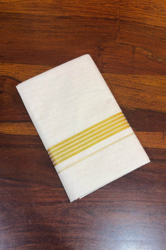 Offwhite Dhothi Thick & Thin Gloden Border