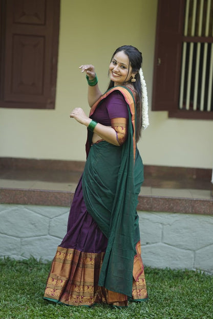 Narayanpet Purple Plain Dhwani Set