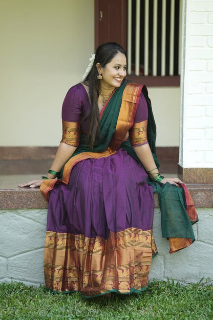 Narayanpet Purple Plain Dhwani Set