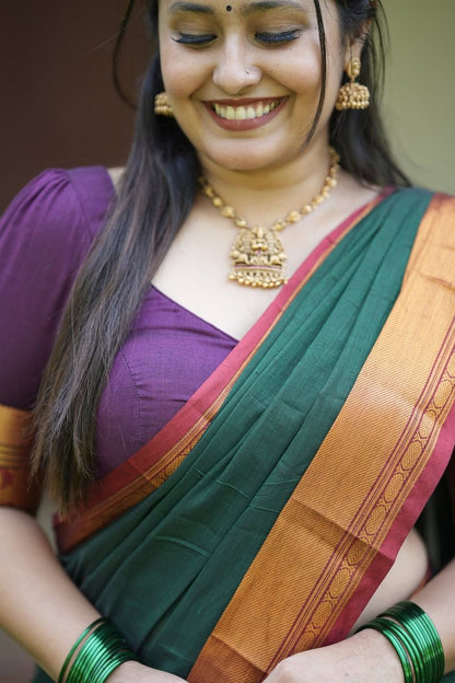 Narayanpet Purple Plain Dhwani Set