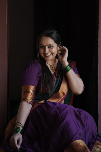 Narayanpet Purple Plain Dhwani Set
