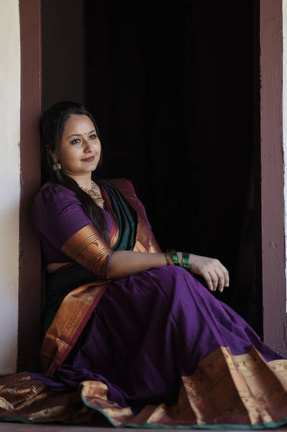 Narayanpet Purple Plain Dhwani Set