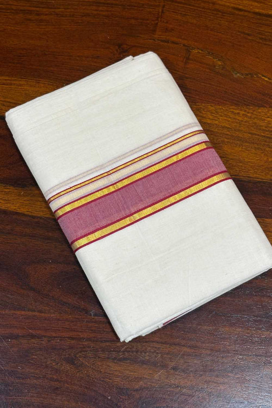 Double Munde Red & Golden Border