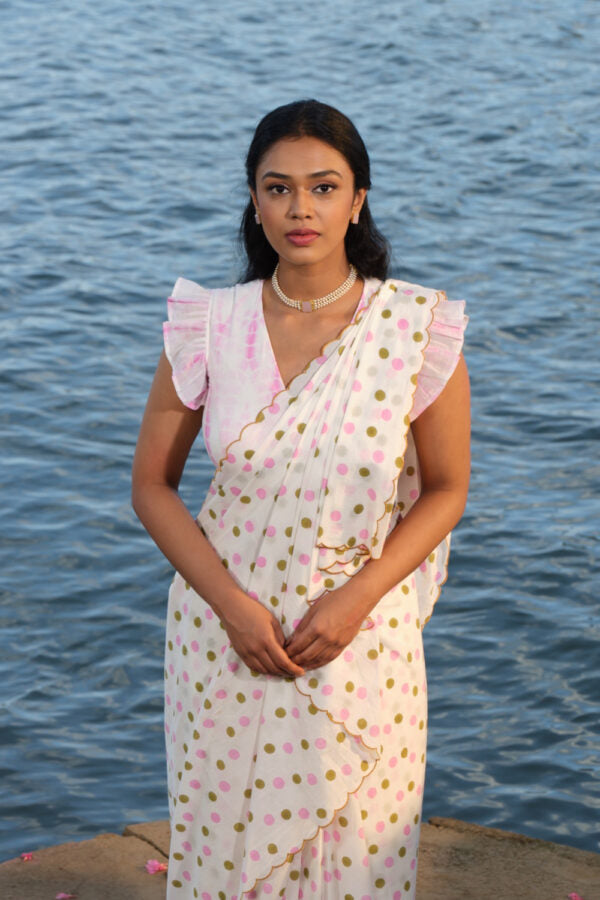 Pink Shibori Sleevless Blouse