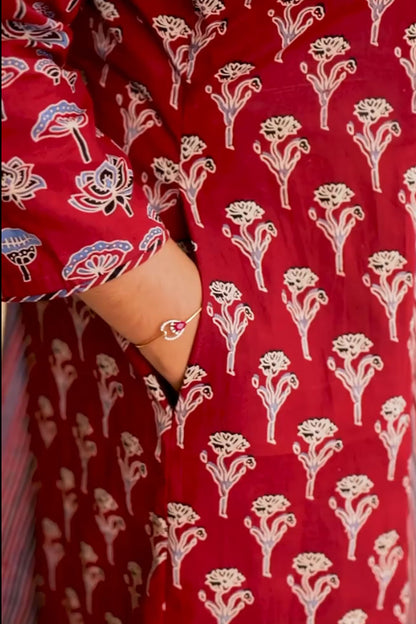 Red Godets Dress