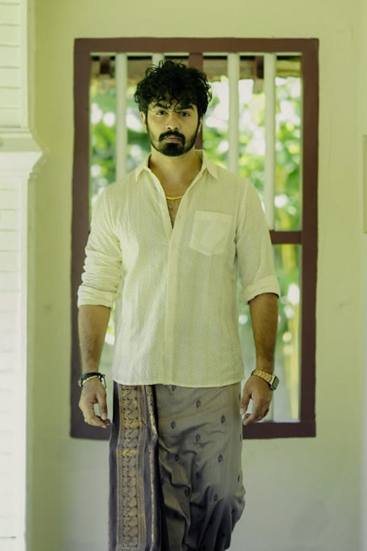 Offwhite Lurex Stripe Shirt