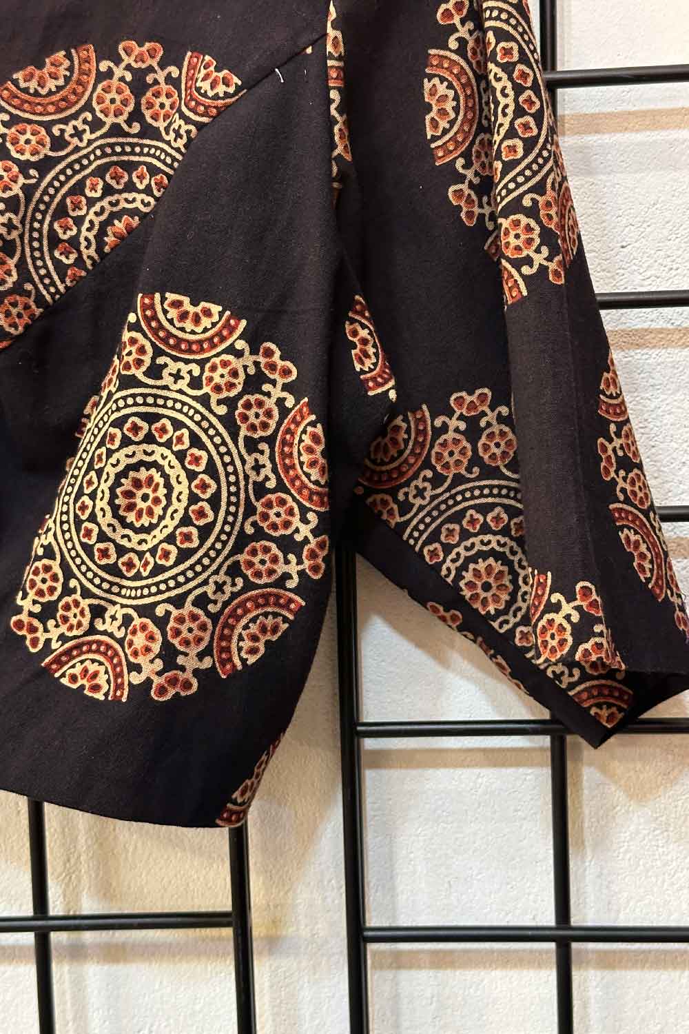 Black Base Ajrakh Print Blouse