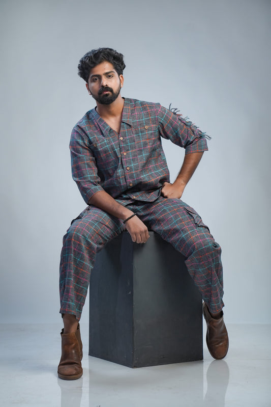 Black Check Shirt with Pant