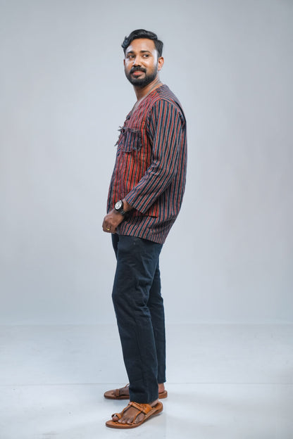 Striped Ajrakh Short Kurta