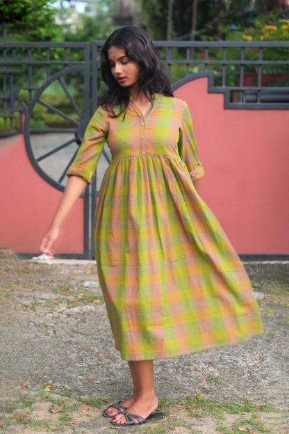 Green Handloom Dress