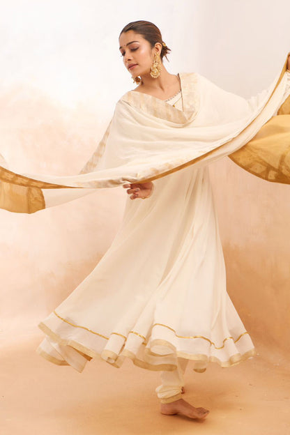 Ivory Anarkali Set