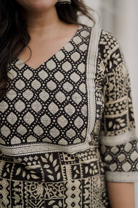 Black Geometrical Printed Co-Ord Set