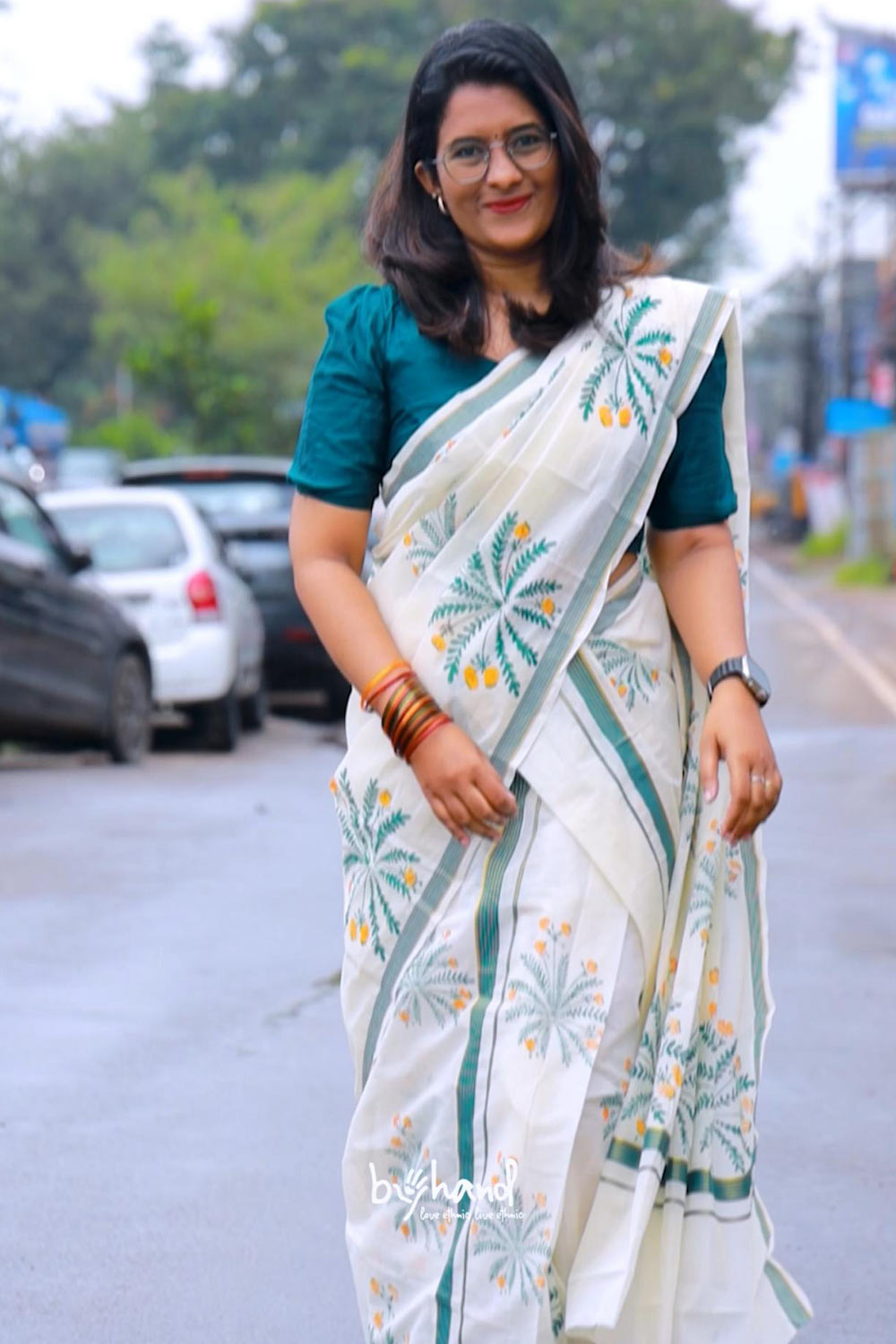 Set Mundu with Mukkutti Handblocked