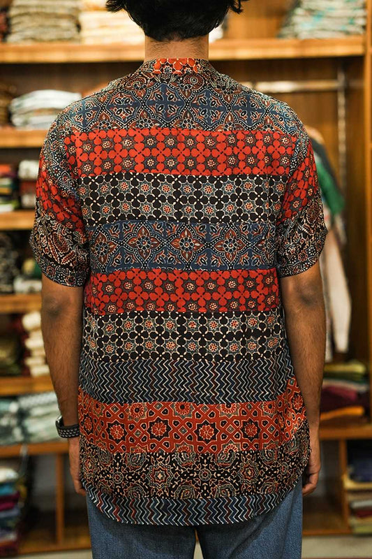 Ajrakh Printed Modal Patch Shirt