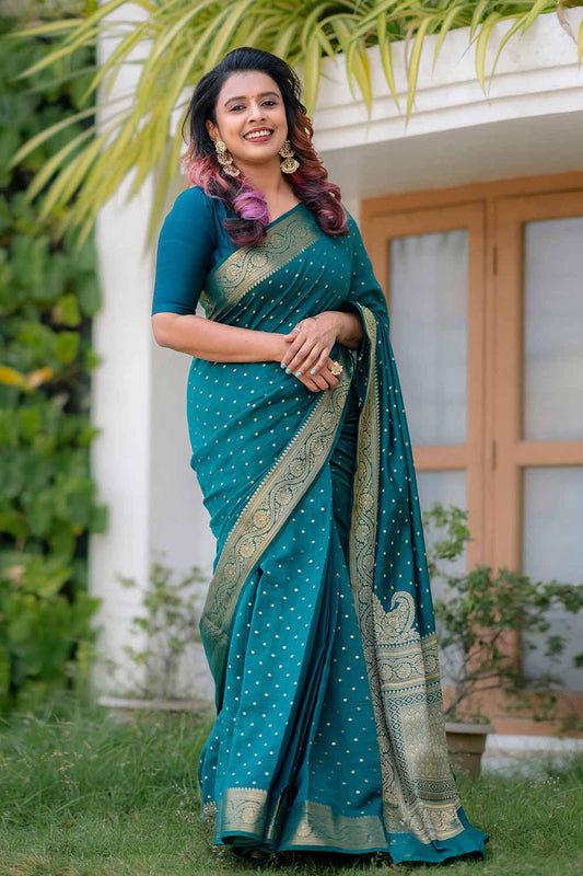 Green Pure Chiniya Silk Saree