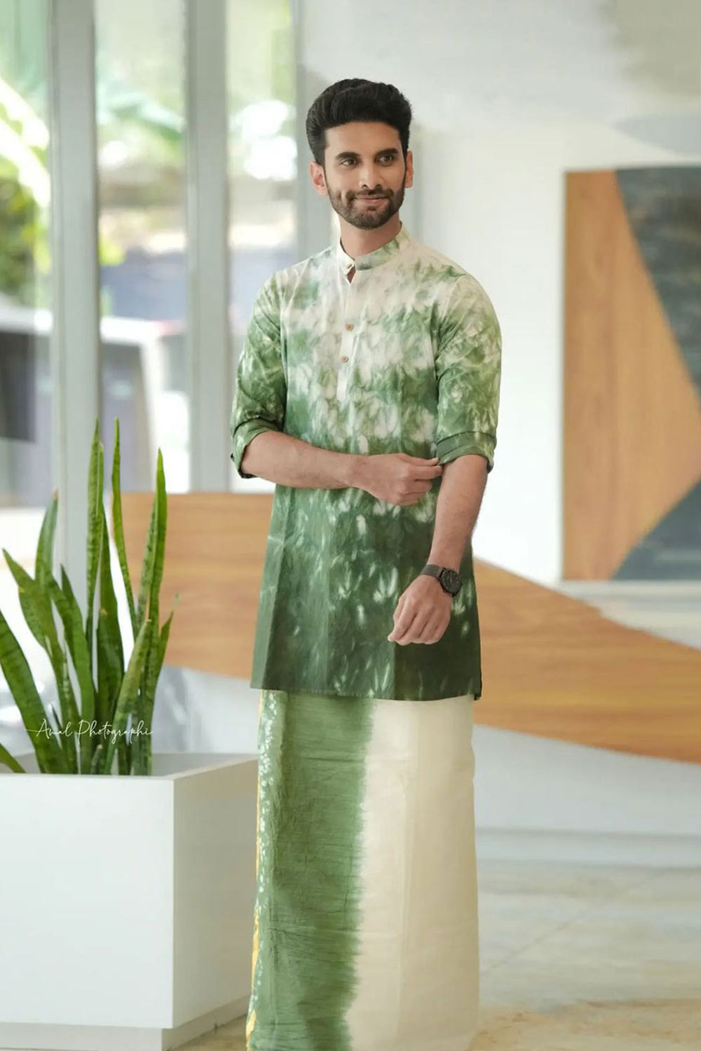 Shibori Green Long Kurta