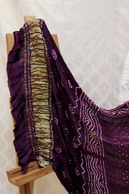 Modal Silk Shaded Bandhini Purple Dupatta