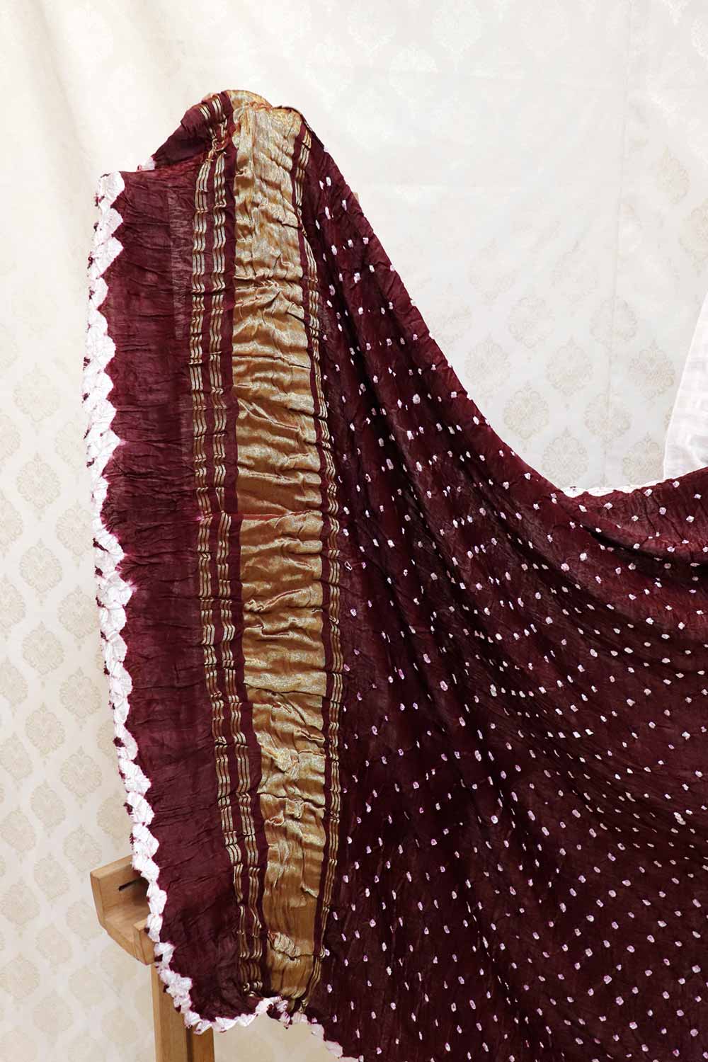 Modal Silk Dark Maroon Base Tissue Pallu