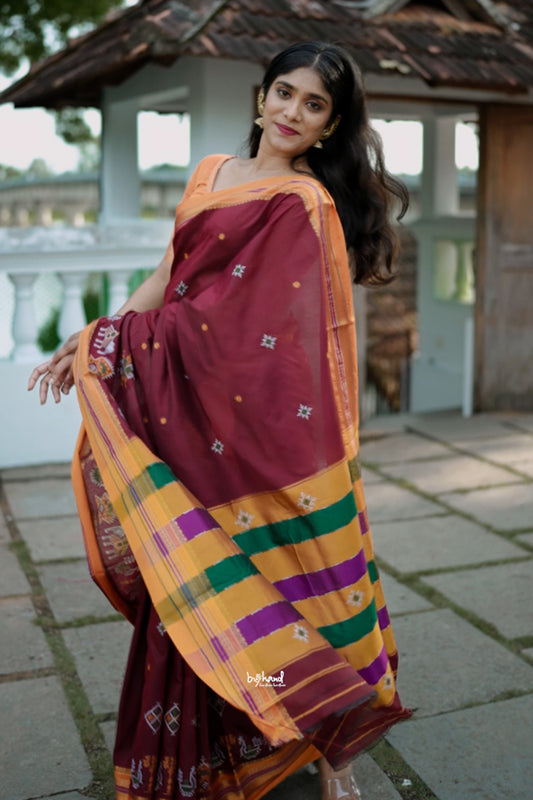 Maroon Narayanpet Saree