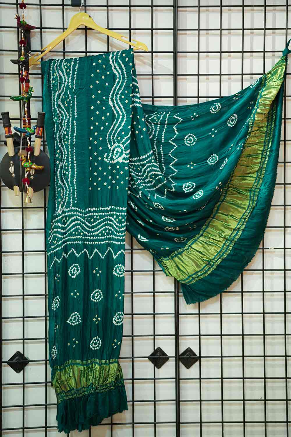 Modal Silk Green Bandhini Dupatta