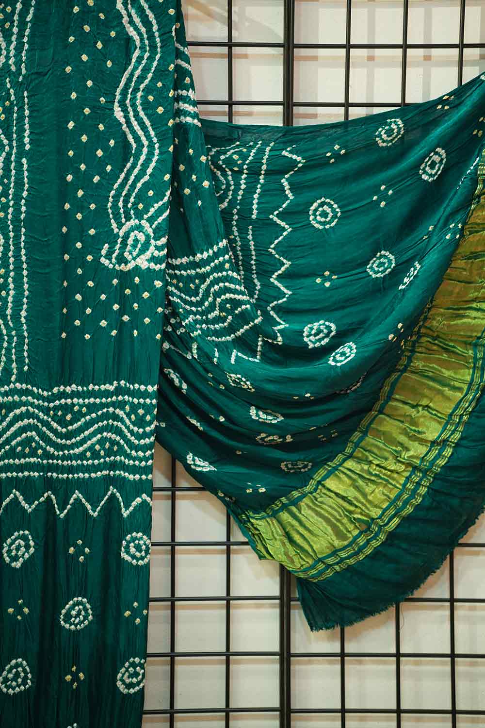 Modal Silk Green Bandhini Dupatta