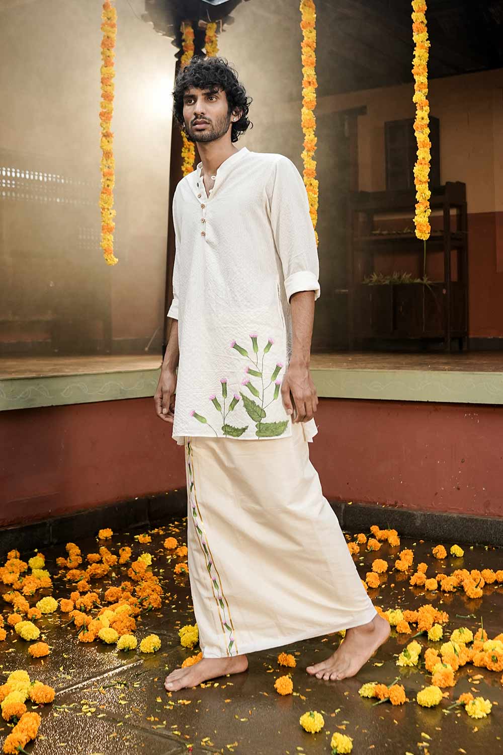 Muyal Cheviyan Hand painted Long Kurta