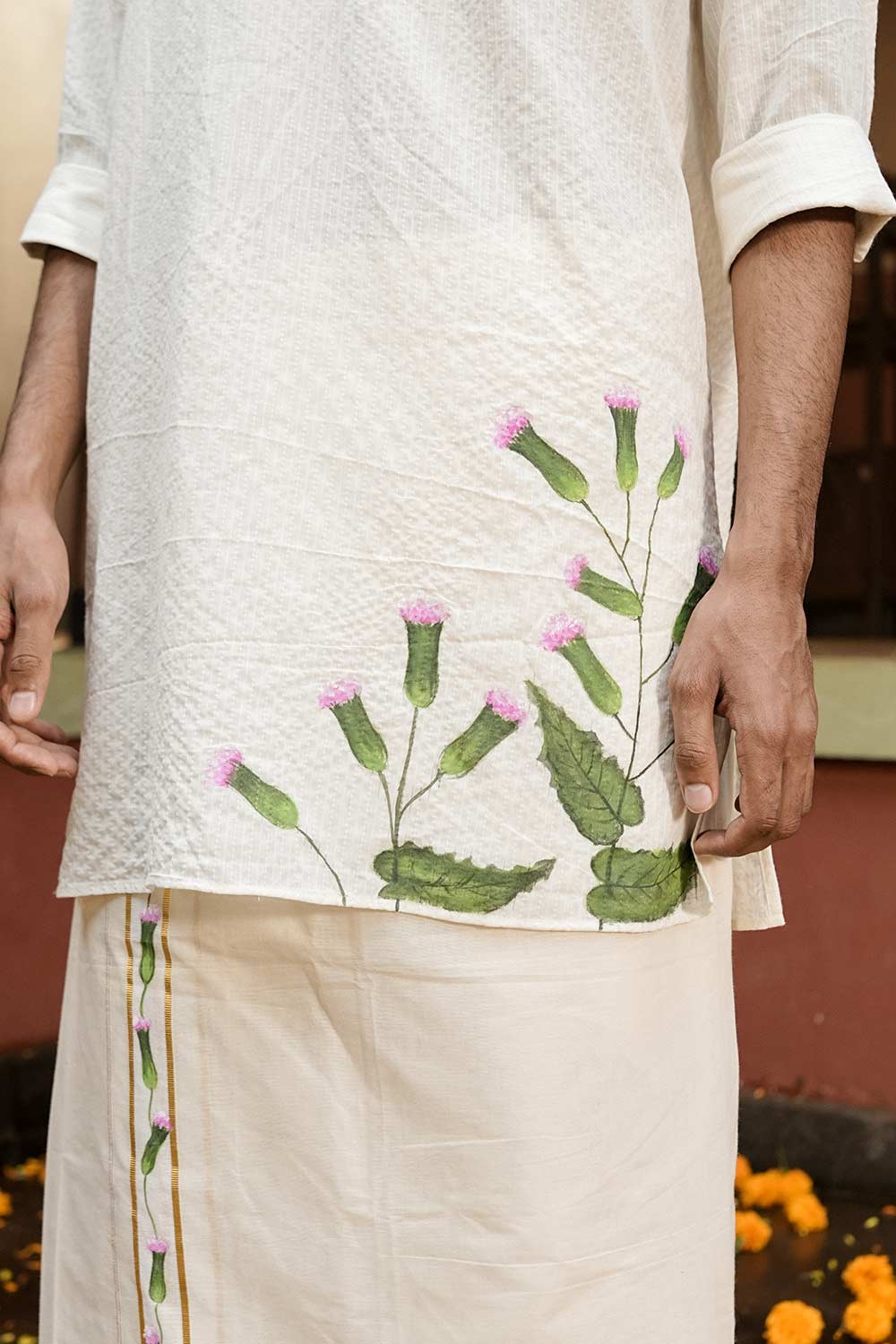 Muyal Cheviyan Hand painted Long Kurta